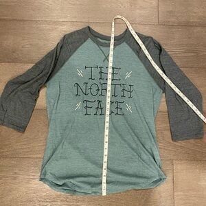 Green The North Face baseball shirt